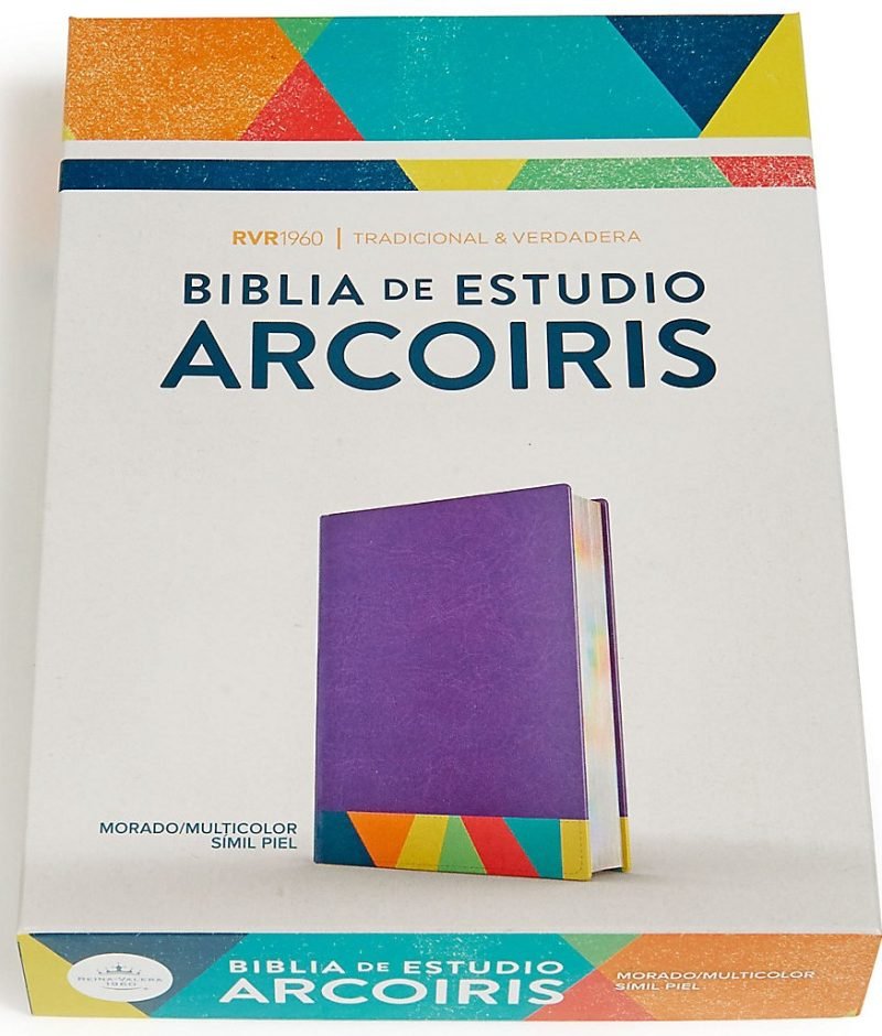 Biblia de Estudio Arcoíris, morado y multicolor RVR 1960