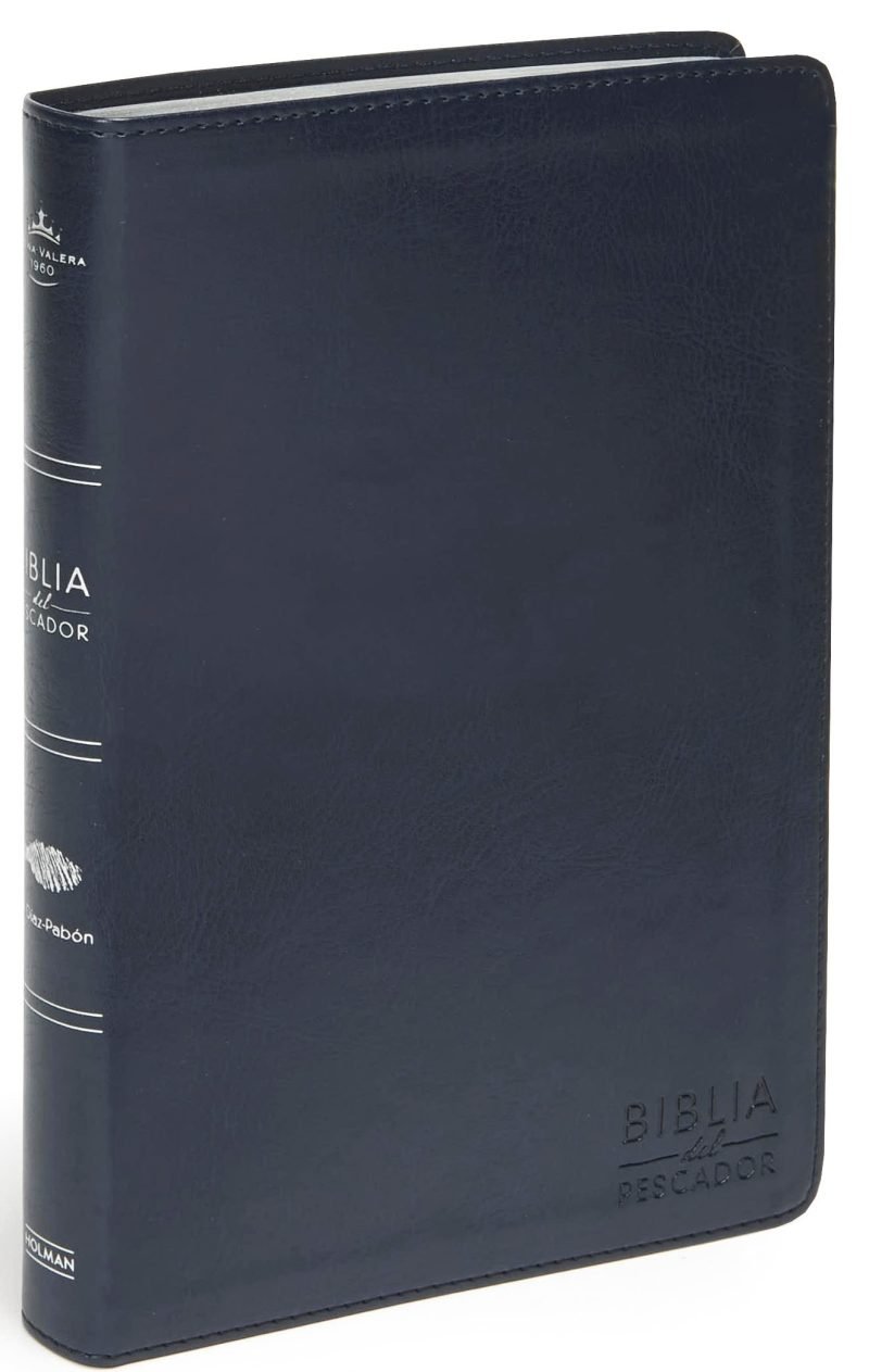 Biblia del Pescador letra grande, azul símil piel RVR 1960