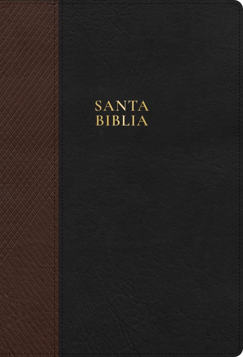 Biblia letra supergigante, negro con café, símil piel RVR 1960