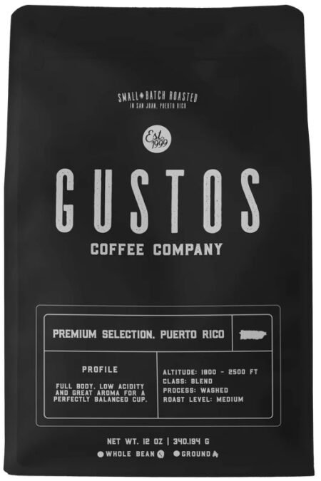 Café Gustos Premium en grano12 oz